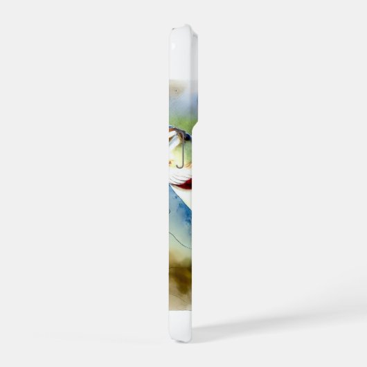 Largemouth Bass 200824AREF147 - Watercolor iPhoneケース (右側面)