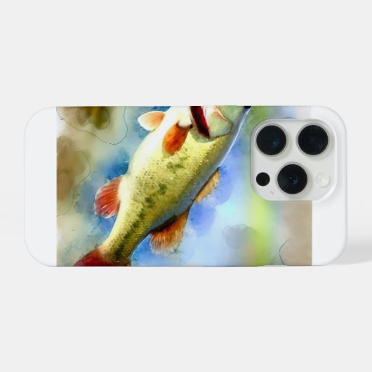 Largemouth Bass 200824AREF147 - Watercolor iPhoneケース (裏面横)