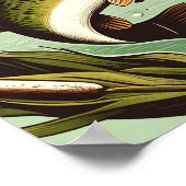 Largemouth Bass angler Fisherman Father's day      ポスター (角)