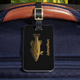 Largemouth Bass Fish and Name Phone Double-Sided ラゲッジタグ
