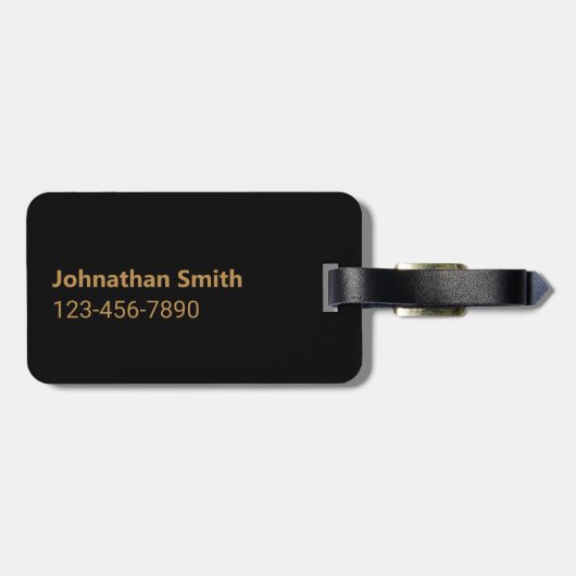 Largemouth Bass Fish and Name Phone Double-Sided ラゲッジタグ (裏面横)