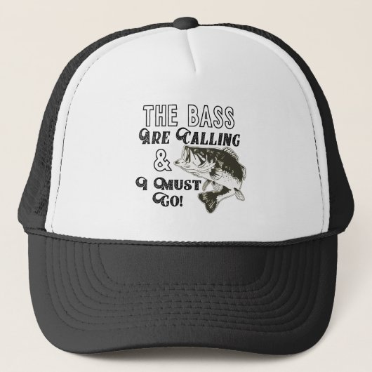 Largemouth Bass Fishing Quote Funny Hat キャップ (正面)