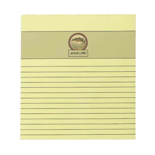 Largemouth Bass Light Yellow Notepad ノートパッド (正面)