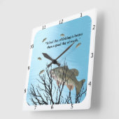 LARGEMOUTH BASS QUOTE スクエア壁時計 (傾斜)