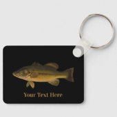 Largemouth Bass Your Text Here Fish キーホルダー (正面)