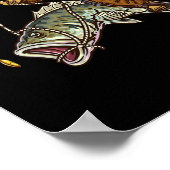 Largemouth Byss Fishing Bigfoot Fisherman  ポスター (角)