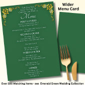 Larger Menu Card - Emerald Green & Gold メニュー