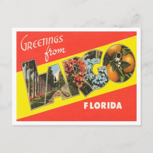 Largo, Florida Vintage Travelからの挨拶 ポストカード (正面)