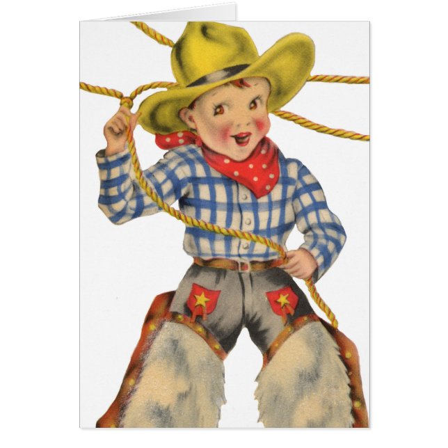 Lariatを持つ小さいカウボーイ (正面)