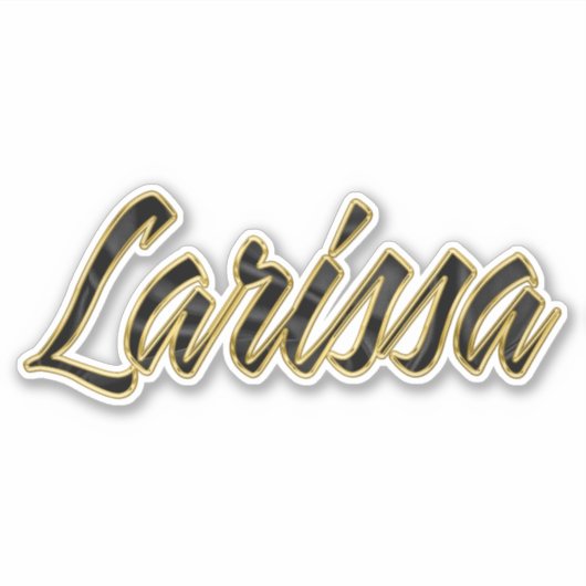 Larissa black gold Lettering Aufkleber Sticker シール (正面)