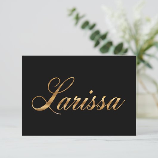 Larissa gold Design Lettering Karte (スタンド正面)