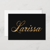 Larissa gold Design Lettering Karte (正面/裏面)