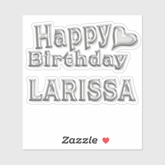 Larissa Happy Birthday silver Aufkleber Sticker シール (シート)