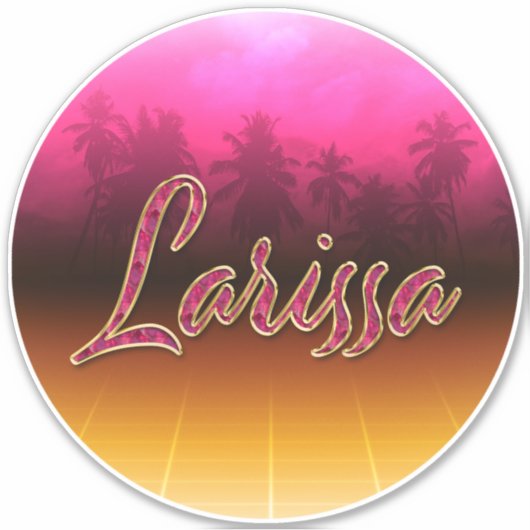 Larissa Vorname Name golden pink Aufkleber Sticker シール (正面)