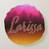 Larissa Vorname Name golden pink Kissen ラウンドクッション (裏面)