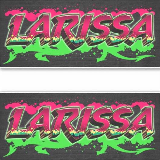Larissa Vorname Name Graffiti Aufkleber Sticker シール (正面)