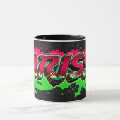 Larissa Vorname Name Graffiti red green Tasse マグカップ (中央)
