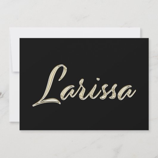 Larissa white gold Handwriting Karte カード (正面)
