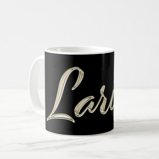 Larissa white gold Handwriting Tasse Kaffeetasse コーヒーマグカップ (正面左)