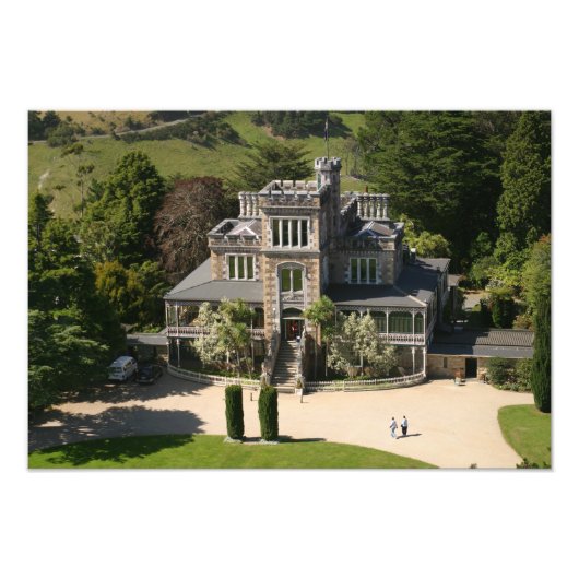 Larnach Castle, Dunedin,ニュージーランド – 空中 フォトプリント (正面)