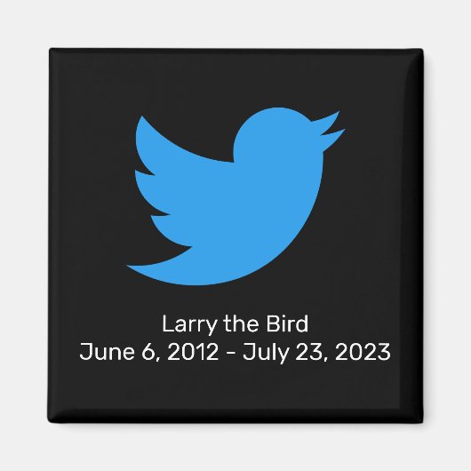 Larry the Bird Twitterの引退 マグネット (正面)