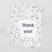 Lars紙吹雪水色ドットサンキューカード サンキューカード (正面/裏面)