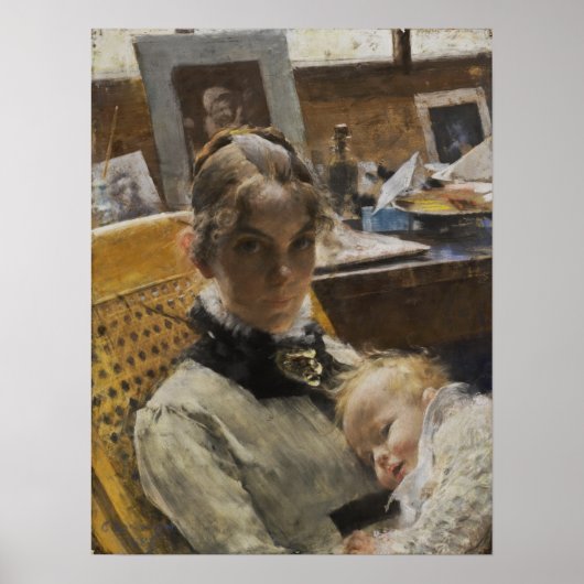 Larsson – アーティストの妻とその娘 ポスター (正面)