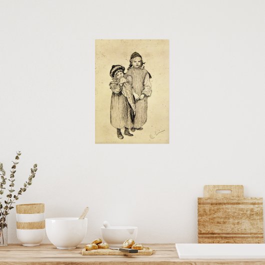 Larsson - 2人の子供 ポスター (キッチン)