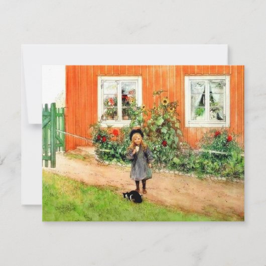 Larsson - Brita with a Cat and a Sandwich カード (正面)