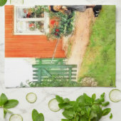 Larsson - Brita with a Cat and a Sandwich キッチンタオル (折り畳み)