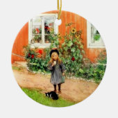 Larsson - Brita with a Cat and a Sandwich セラミックオーナメント (正面)