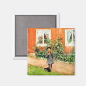 Larsson - Brita with a Cat and a Sandwich マグネット (正面/裏面)