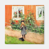 Larsson - Brita with a Cat and a Sandwich マグネット (正面)