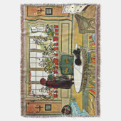 Larsson, Flowers on the Windowsill スローブランケット (正面縦)