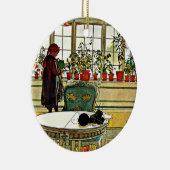 Larsson - Flowers on the Windowsill セラミックオーナメント (右)