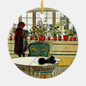 Larsson - Flowers on the Windowsill セラミックオーナメント (裏面)