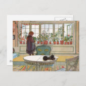 Larsson: Flowers on the Windowsill ポストカード (正面/裏面)