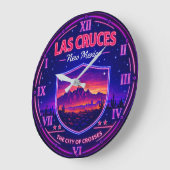 Las Cruces New Mexico Desert Mountain  ラージ壁時計 (傾斜)