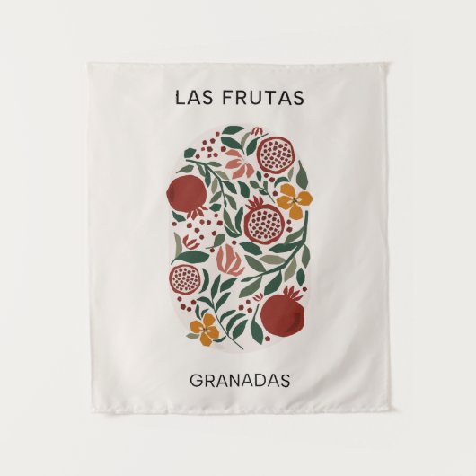 Las Frutas：グラナダス – ザクロ市場タペストリー タペストリー (正面)