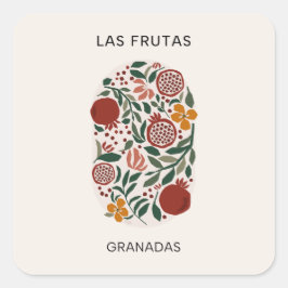 Las Frutas：グラナダス – Pomegranate Market スクエアシール