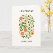 Las Frutas: Duraznos – ピーチマーケット カード (黄色い花)