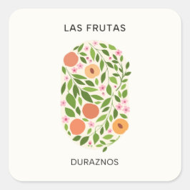Las Frutas: Duraznos – ピーチマーケット スクエアシール