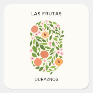 Las Frutas: Duraznos – ピーチマーケット スクエアシール