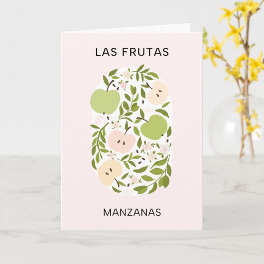 Las Frutas: Manzanas - Apple Market カード (黄色い花)