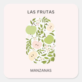 Las Frutas: Manzanas - Apple Market スクエアシール