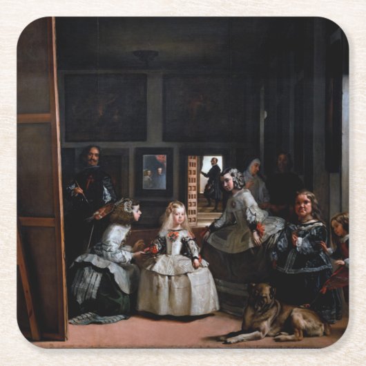 Las Meninas, The Diego Velazquezメイド・オブ・オーナー（花嫁付き添い スクエアペーパーコースター (正面)