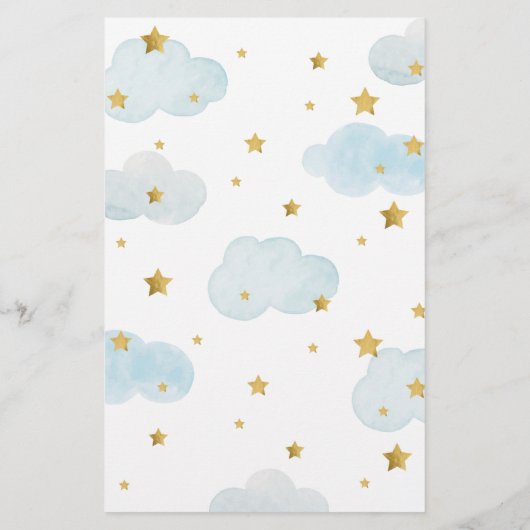 Las nubes Baby Shower de Moon & Stars adivinan el  (裏面)