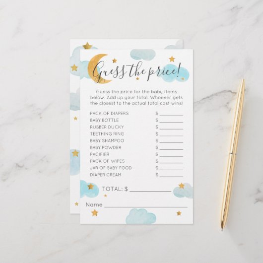 Las nubes Baby Shower de Moon & Stars adivinan el  (正面/裏面インサイチュ)