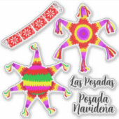 Las Posadas Piñatas with Posada Navideña シール (正面)