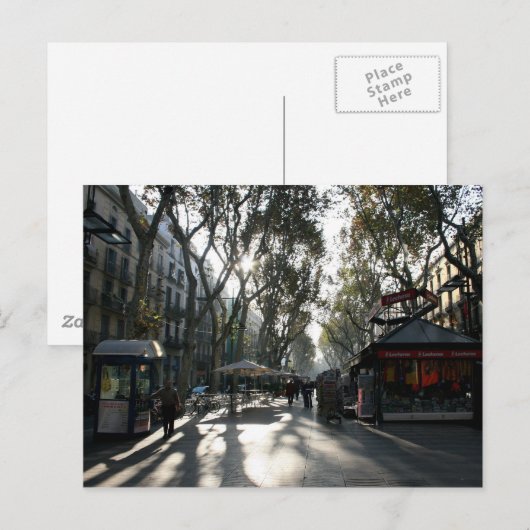 Las Ramblas, Barcelona, postcard ポストカード (正面/裏面)